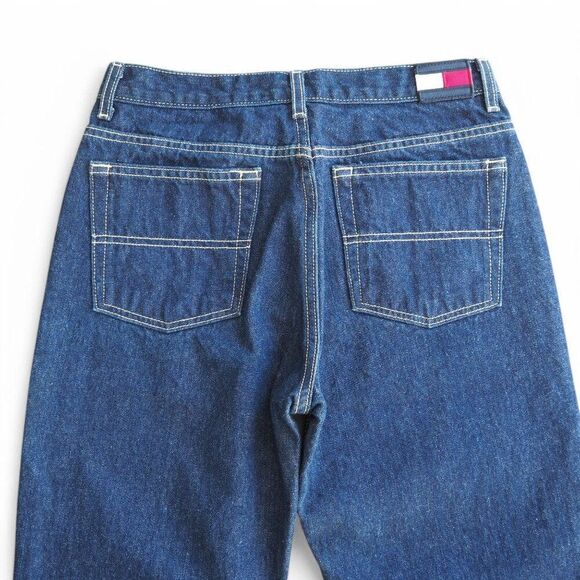 Tommy Jeans Vintage Y2K Straight Leg 5 Pocket Dark Wash Jeans Junior 5 - Picture 4 of 13